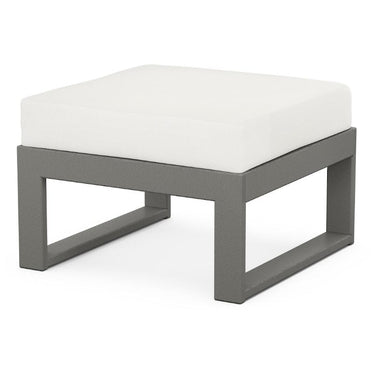 POLYWOOD Modular Ottoman in Slate Grey / Natural Linen
